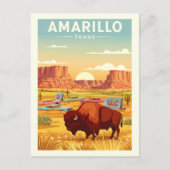 Antikes Amarillo Texas Postkarte (Vorderseite)