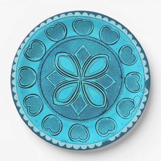 Antikes Aqua Glass Romantische Imitate China Pappteller (Vorderseite)