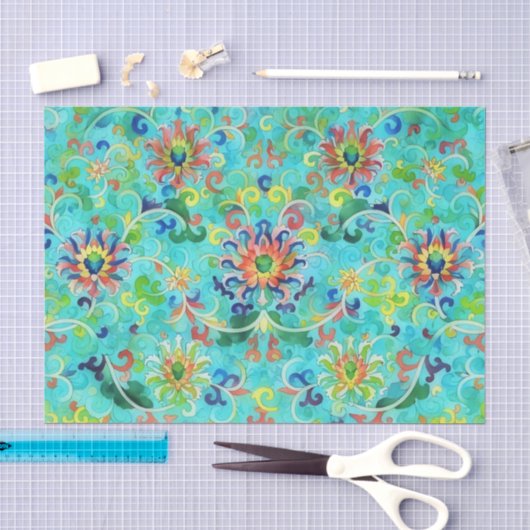 Antikes Aqua-Kunst-Tissue-Papier Seidenpapier (Handwerk)