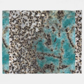 Antikes Aquamarines Rostdesign Fleecedecke (Vorderseite (Horizontal))