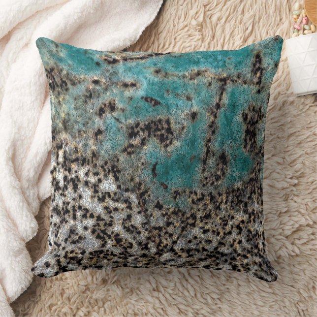 Antikes Aquamarines Rostdesign Kissen (Decke)