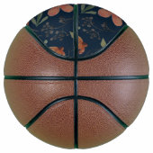 Antikes Aquarell Druckflora auf Marine Basketball (Rechts)