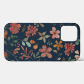 Antikes Aquarell Druckflora auf Marine Case-Mate iPhone Hülle (Rückseite (Horizontal))