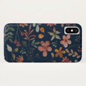 Antikes Aquarell Druckflora auf Marine Case-Mate iPhone Hülle (Rückseite (Horizontal))