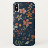 Antikes Aquarell Druckflora auf Marine Case-Mate iPhone Hülle (Rückseite)