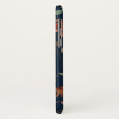 Antikes Aquarell Druckflora auf Marine Case-Mate iPhone Hülle (Hinten/Links)