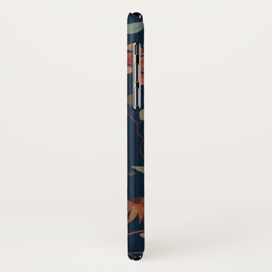 Antikes Aquarell Druckflora auf Marine Case-Mate iPhone Hülle (Hinten/Links)