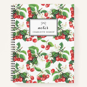 Antikes Aquarell-Kirsch-Blumenmuster Notizblock