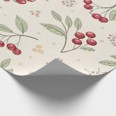 Antikes Aquarell-Kirsch-Verpackungspapier Geschenkpapier (Ecke)