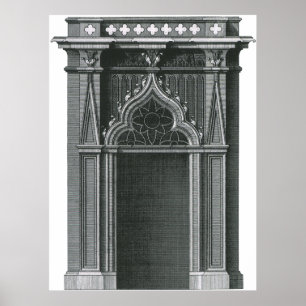 Antikes architektonisches Element, gotisches Porta Poster