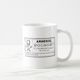 Antikes Arsen-Vergiftungslabel Kaffeetasse