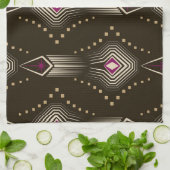 Antikes Art Deco Geometrisches Ornament Geschirrtuch (Gefaltet)