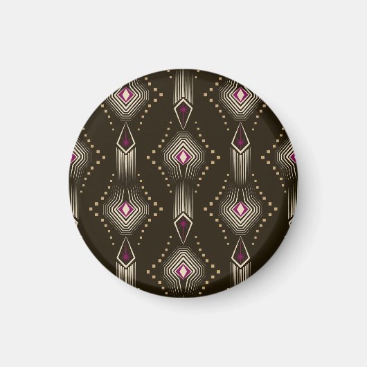 Antikes Art Deco Geometrisches Ornament Magnet (Vorne)