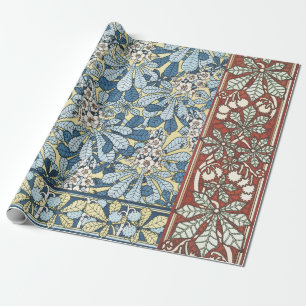 Antikes Art Nouveau Muster mit Kastanienblüten Geschenkpapier