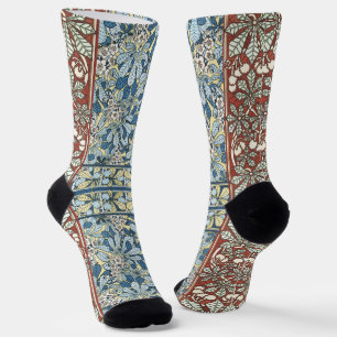 Antikes Art Nouveau Muster mit Kastanienblüten Socken