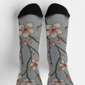Antikes Art Nouveau-Muster mit Mandelblüten Socken (Oben)