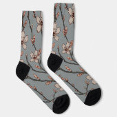Antikes Art Nouveau-Muster mit Mandelblüten Socken (Rechts)