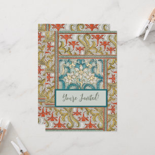 Antikes Art Nouveau-Osterglockenmuster Verneuil Einladung
