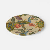 Antikes Art Nouveau Pfau Mohn Blumenmuster Pappteller (Schrägansicht)