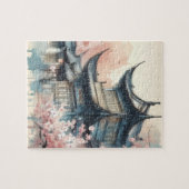 Antikes asiatisches Gebäude im Spring Jigsaw Puzzl Puzzle (Horizontal)