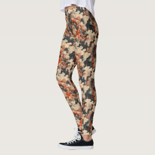 Antikes asiatisches Rauchfeuer-Drachenmuster Leggings