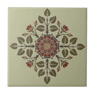 Antikes Audsley Tudor-Rose viktorianisches Muster  Fliese