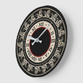 Antikes Aussehen schwarz und Ecru mit Burgund Große Wanduhr (Winkel)