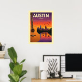 Antikes Austin Texas Poster (Heimbüro)