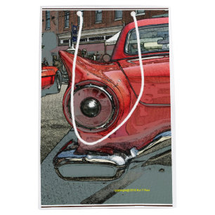 Antikes Auto als Kunstgeschenktasche Mittlere Geschenktüte