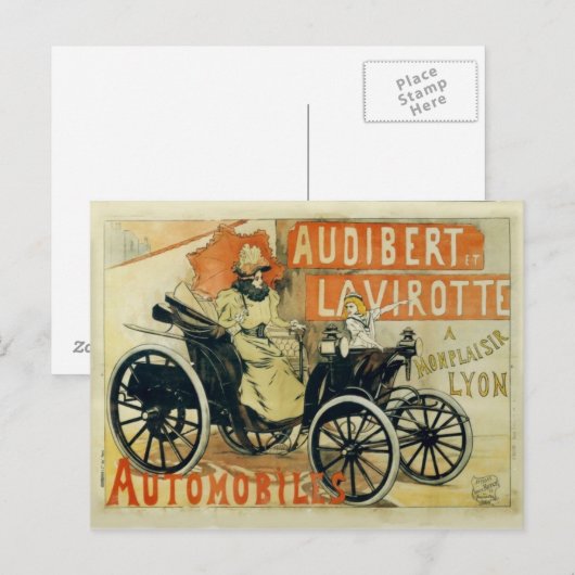 Antikes Auto Französische Postkarte (Vorne/Hinten)