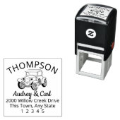 Antikes Auto Kurven Text Typografie-Adresse Permastempel (Beispiel)