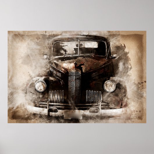 Antikes Auto Poster (Vorne)