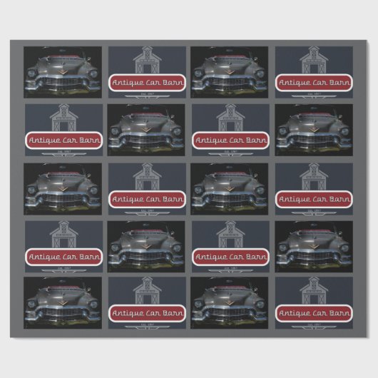 Antikes Auto Scheune Geschenkpapier (Flach)