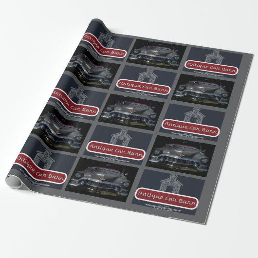 Antikes Auto Scheune Geschenkpapier (Ungerollt)