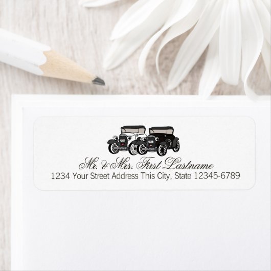 Antikes Auto Seiner und ihrer (Insitu)