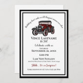 Antikes Auto Überraschung Geburtstag Einladung (Vorne/Hinten)