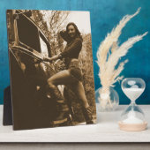Antikes Auto und Mädchen Fotoplatte (Seite)