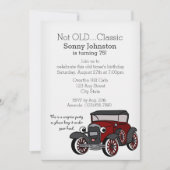 Antikes Auto zum Geburtstag Einladung (Vorderseite)