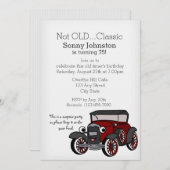 Antikes Auto zum Geburtstag Einladung (Vorne/Hinten)