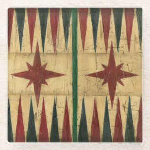 Antikes Backgammon-Spiel-Brett durch Ethan Harper Glasuntersetzer