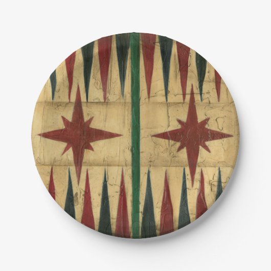 Antikes Backgammon-Spiel-Brett durch Ethan Harper Pappteller (Vorderseite)