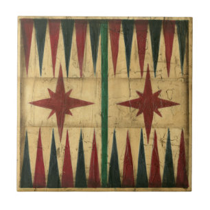 Antikes Backgammon-Spielbrett von Ethan Harper Fliese