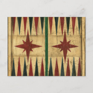 Antikes Backgammon-Spielbrett von Ethan Harper Postkarte