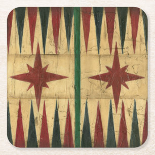 Antikes Backgammon-Spielbrett von Ethan Harper Rechteckiger Pappuntersetzer