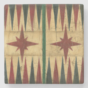 Antikes Backgammon-Spielbrett von Ethan Harper Steinuntersetzer