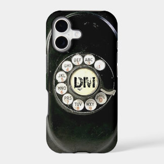Antikes Bakelit-Telefon mit Wählscheibe, Initialen