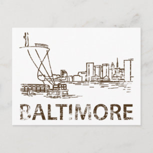 Antikes Baltimore Postkarte