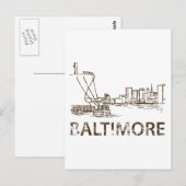 Antikes Baltimore Postkarte (Vorne/Hinten)