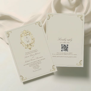 Antikes Barock Gold Hochzeit Einladung