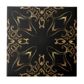 Antikes Barock-Gold- und Schwarz-Muster Fliese (Vorderseite)